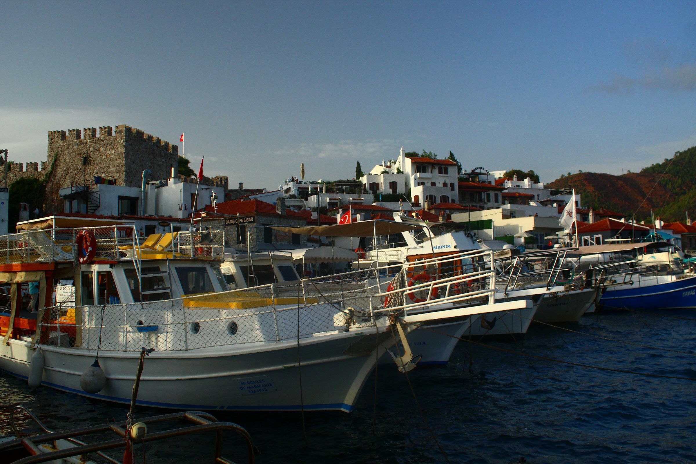 Boats docked in the harbour of Marmaris